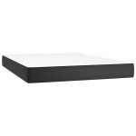 Saltea de pat cu arcuri, negru, 140x190x20 cm, piele ecologică