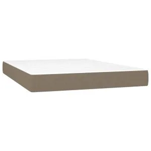 Saltea de pat cu arcuri, gri taupe, 140x200x20 cm, textil