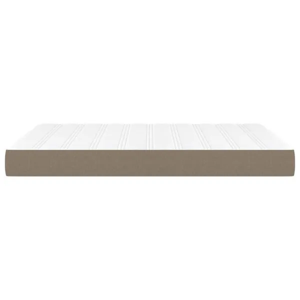 Saltea de pat cu arcuri, gri taupe, 140x200x20 cm, textil