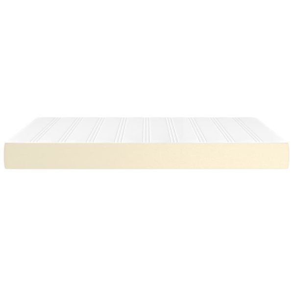 Saltea de pat cu arcuri, crem, 140x200x20 cm, piele ecologică