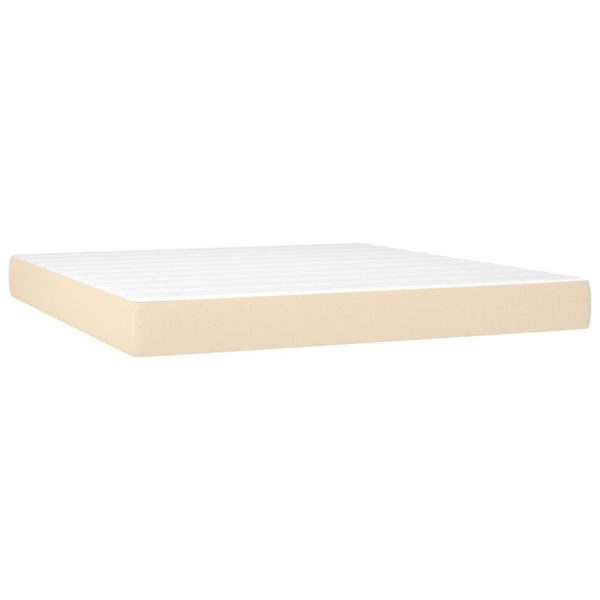 Saltea de pat cu arcuri, crem, 160x200x20 cm, textil