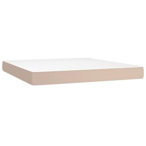 Saltea de pat cu arcuri, cappuccino, 160x200x20 cm, piele eco