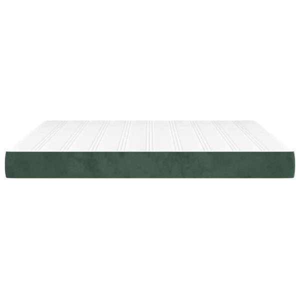 Saltea de pat cu arcuri, verde închis, 160x200x20 cm, catifea