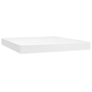 Saltea de pat cu arcuri, alb, 180x200x20 cm, piele ecologică