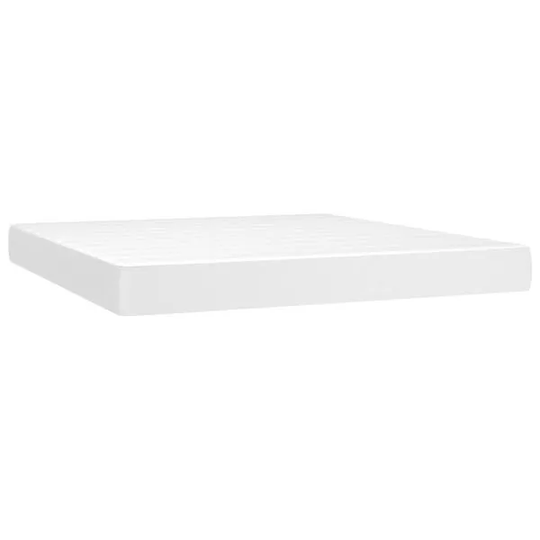 Saltea de pat cu arcuri, alb, 180x200x20 cm, piele ecologică
