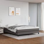 Saltea de pat cu arcuri, gri, 180x200x20 cm, piele ecologică
