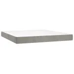 Saltea de pat cu arcuri, gri deschis, 180x200x20 cm, catifea