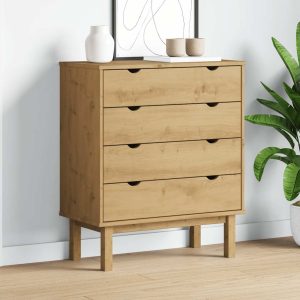 Dulap cu sertar „OTTA”, 76,5×39,5×90 cm, lemn masiv de pin