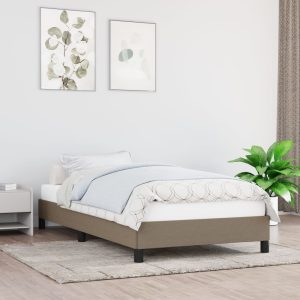 Cadru de pat fără saltea Taupe 90×200 cm țesătură