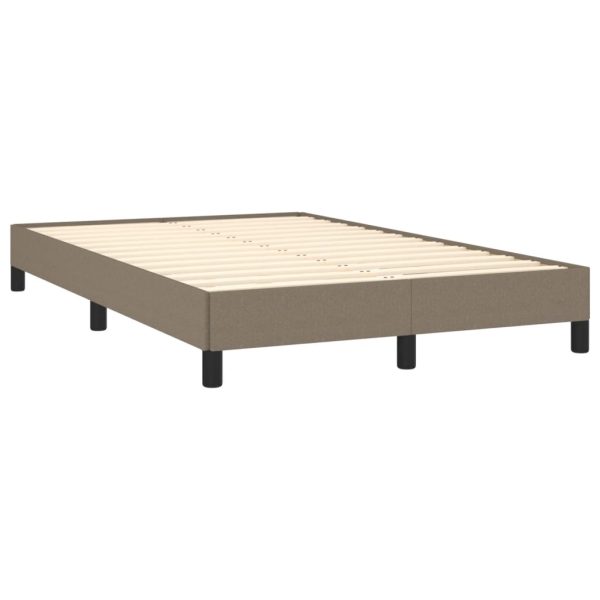 Cadru de pat fără saltea, gri taupe, 120×200 cm, textil