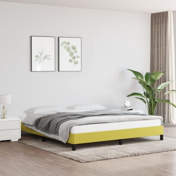 Cadru de pat fără saltea, verde, 180×200 cm, textil