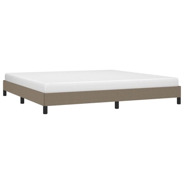 Cadru de pat fără saltea, gri taupe, 200×200 cm, textil