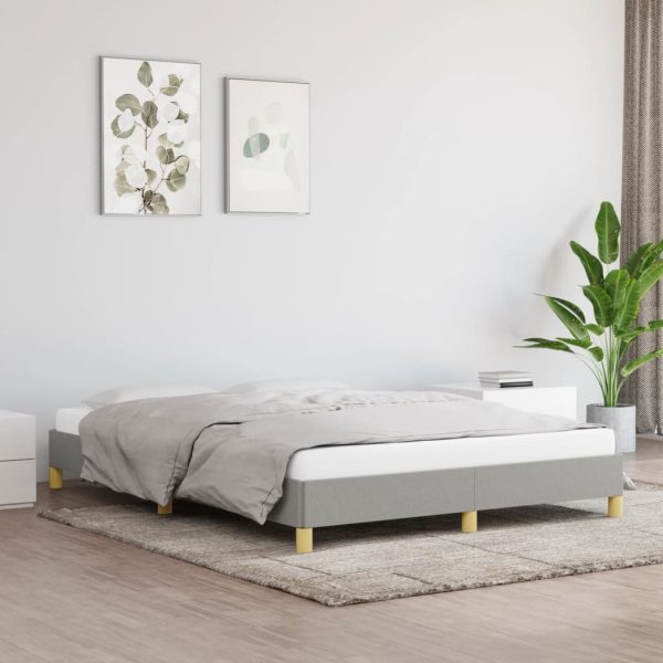 Cadru de pat fără saltea, gri deschis, 140×200 cm, textil