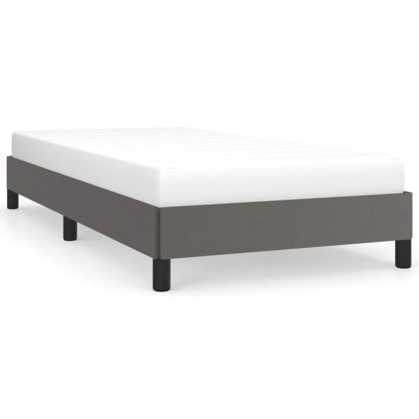 Cadru de pat, gri, 80×200 cm, piele ecologică