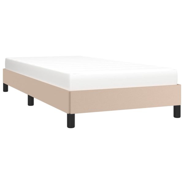 Cadru de pat, cappuccino, 100×200 cm, piele ecologică
