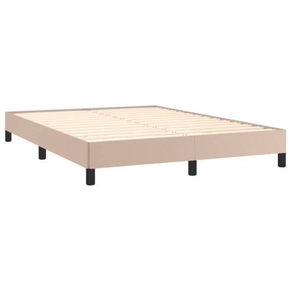 Cadru de pat, cappuccino, 140×200 cm, piele ecologică