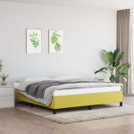 Cadru de pat fără saltea, verde, 160×200 cm, textil
