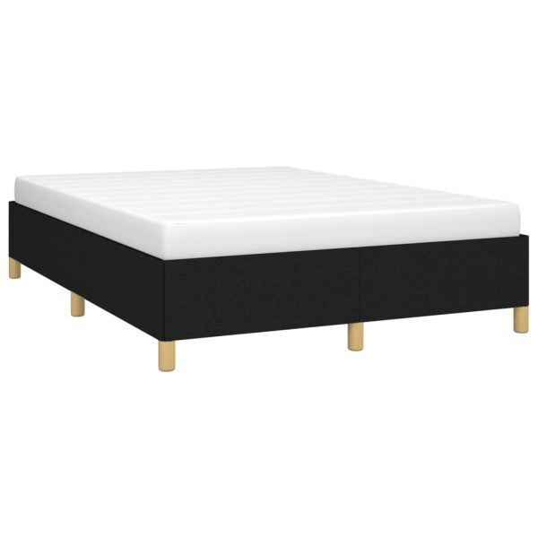 Cadru de pat fără saltea, negru, 140×190 cm, textil