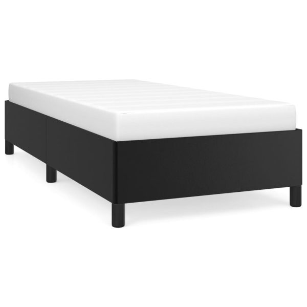 Cadru de pat, negru, 90×190 cm, piele ecologică