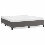 Cadru de pat, gri, 160×200 cm, piele ecologică