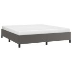 Cadru de pat, gri, 160×200 cm, piele ecologică