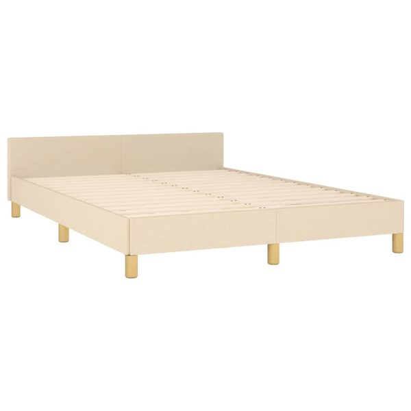 Cadru de pat fără saltea, crem, 140×200 cm, textil