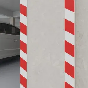 Protecții de perete, 6 buc., roșu și alb, 50x20x2 cm, spumă EVA