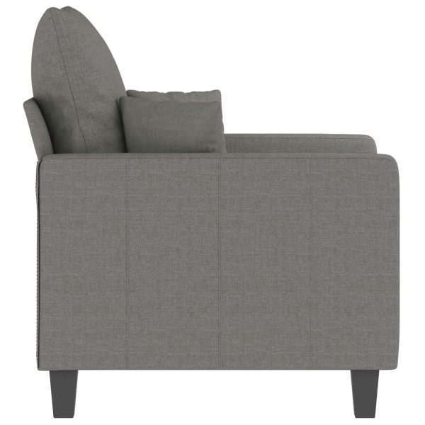 Fotoliu canapea, gri închis, 60 cm, material textil