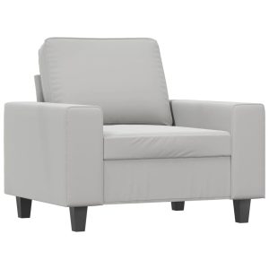 Fotoliu canapea, gri deschis, 60 cm, textil microfibră
