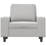 Fotoliu canapea, gri deschis, 60 cm, textil microfibră
