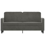 Canapea cu 2 locuri, gri închis, 140 cm, catifea
