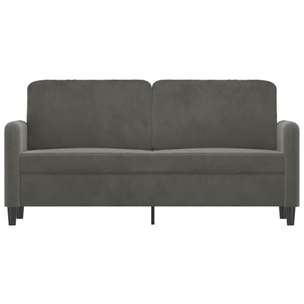 Canapea cu 2 locuri, gri închis, 140 cm, catifea