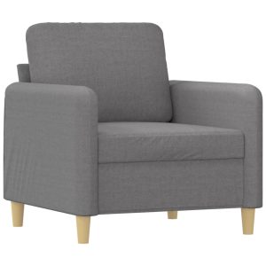 Fotoliu canapea, gri deschis, 60 cm, material textil