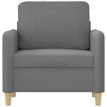 Fotoliu canapea, gri deschis, 60 cm, material textil