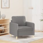 Fotoliu canapea, gri deschis, 60 cm, material textil