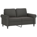 Canapea cu 2 locuri, gri închis, 120 cm, catifea