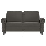 Canapea cu 2 locuri, gri închis, 120 cm, catifea