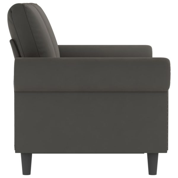 Canapea cu 2 locuri, gri închis, 120 cm, catifea