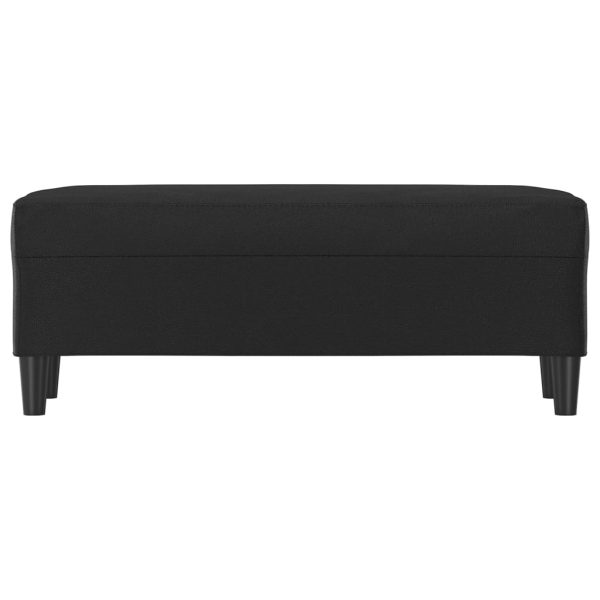 Bancă, negru, 100x35x41 cm, piele ecologică