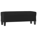 Bancă, negru, 100x35x41 cm, piele ecologică
