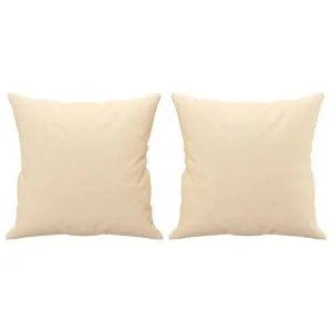 Perne decorative 2 buc. crem 40×40 cm, material textil