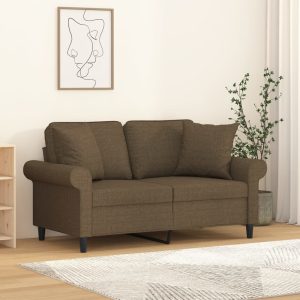 Perne decorative, 2 buc., maro, 40×40 cm, material textil