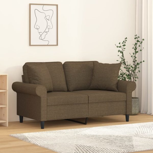 Perne decorative, 2 buc., maro, 40×40 cm, material textil