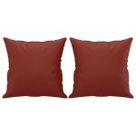 Perne decorative, 2 buc., roșu vin, 40×40 cm, piele ecologică