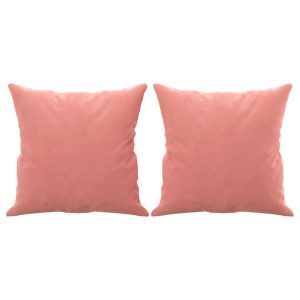 Perne decorative, 2 buc., roz, 40×40 cm, catifea