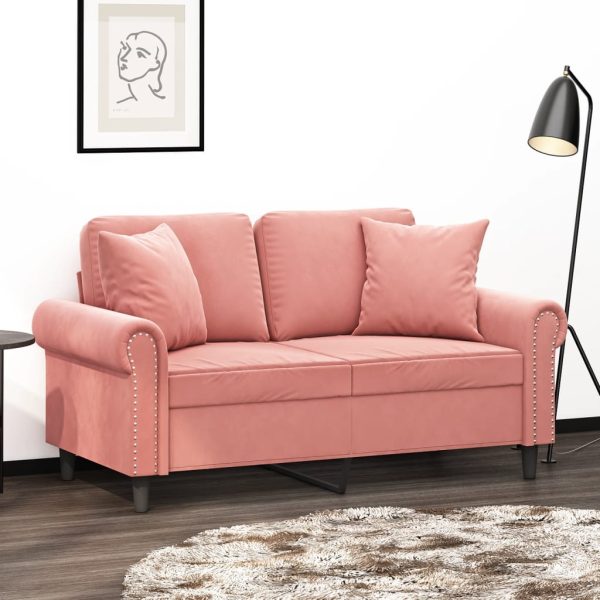 Perne decorative, 2 buc., roz, 40×40 cm, catifea