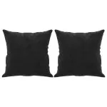 Perne decorative, 2 buc., negru, 40×40 cm, catifea