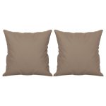Perne decorative, 2 buc., gri taupe, 40×40 cm, microfibră