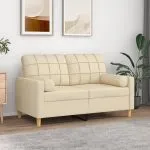 Perne decorative, 2 buc., crem, Ø15×50 cm, textil