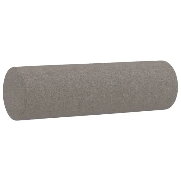 Perne decorative, 2 buc., gri taupe, Ø15×50 cm, textil
